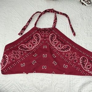 Red bandana crop top